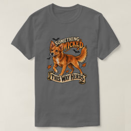 この世に悪なるもの来たる！ハロウィンの牧羊犬 Tシャツ