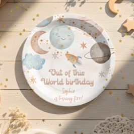この世のものとは思えないスペースアドベンチャーキッズの誕生日 ペーパープレート