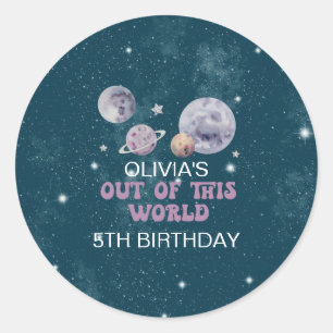 この世のものとは思えない宇宙の惑星の誕生日 ラウンドシール