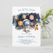 この世のものとは思えない宇宙の惑星 男の子のお誕生日 招待状 (スタンド正面)