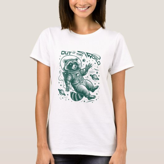 この世のものとは思えない宇宙アライグマ Tシャツ (正面)