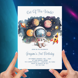 この世のものとは思えない宇宙空間 3歳の誕生日 招待状