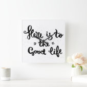 この世の楽しみはこれだ スクエア壁時計 (ホーム)