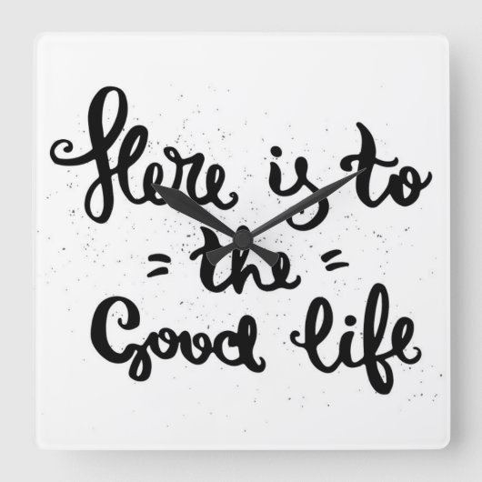 この世の楽しみはこれだ スクエア壁時計 (正面)