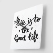 この世の楽しみはこれだ スクエア壁時計 (傾斜)