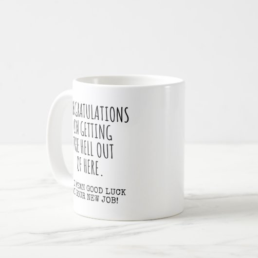 この世を去っておめでとう コーヒーマグカップ (正面左)