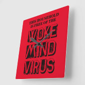 この世帯は心のウイルスに感染しカスタムない スクエア壁時計 (傾斜)