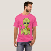 この世界からピザエイリアン食べのピザ Tシャツ (正面フル)