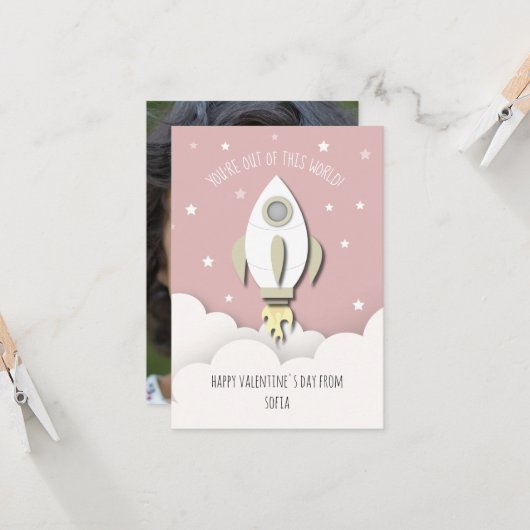 この世界からピンクの写真教室バレンタイン カード (正面/裏面インサイチュ)