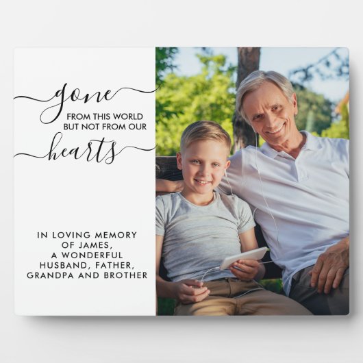 この世界から去る引用文写真追憶 フォトプラーク (正面)