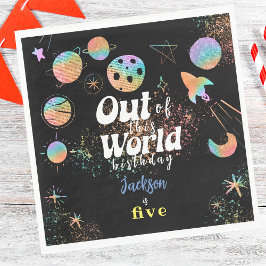 この世界から宇宙冒険子供の誕生日 スタンダードランチョンナプキン