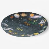 この世界から宇宙冒険子供の誕生日 ペーパープレート (アングル)