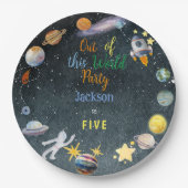 この世界から宇宙冒険子供の誕生日 ペーパープレート (正面)