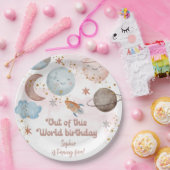 この世界から宇宙冒険子供の誕生日 ペーパープレート (パーティー)