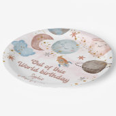 この世界から宇宙冒険子供の誕生日 ペーパープレート (アングル)