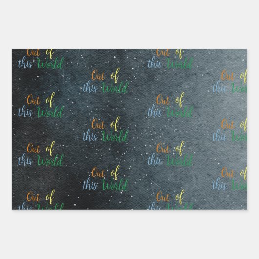 この世界から宇宙冒険子供の誕生日 ラッピングペーパーシート (正面2)