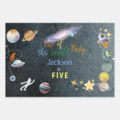 この世界から宇宙冒険子供の誕生日 ラッピングペーパーシート (正面)