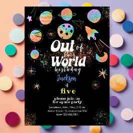 この世界から宇宙冒険子供の誕生日 招待状