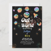この世界から宇宙冒険子供の誕生日 招待状 (正面)