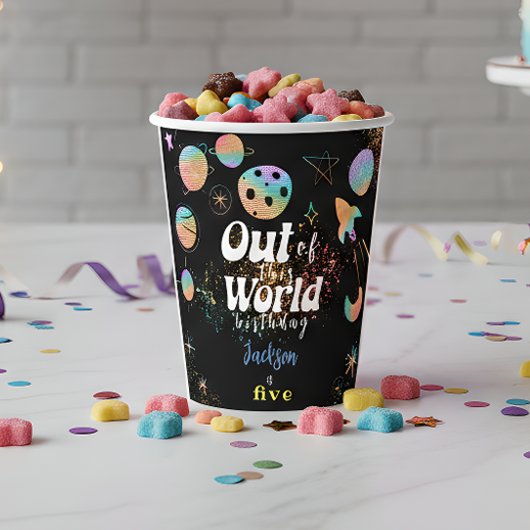 この世界から宇宙冒険子供の誕生日 紙コップ