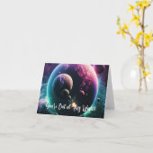 この世界から飛び出して - 宇宙と星の世界 カード (黄色い花)