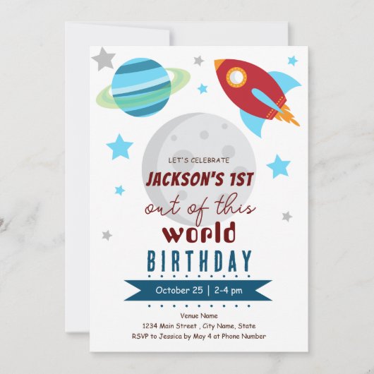 この世界から1歳の誕生日 招待状 (正面)