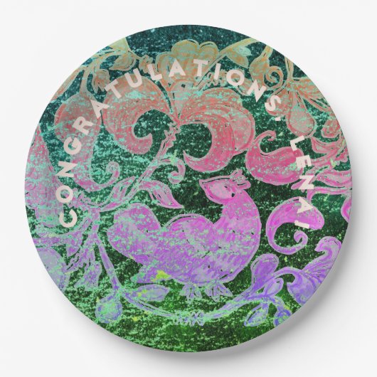 この世界のフォーク芸術を祝う ペーパープレート (正面)