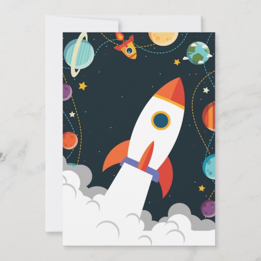 この世界の外の宇宙誕生日招待状 招待状 (裏面)