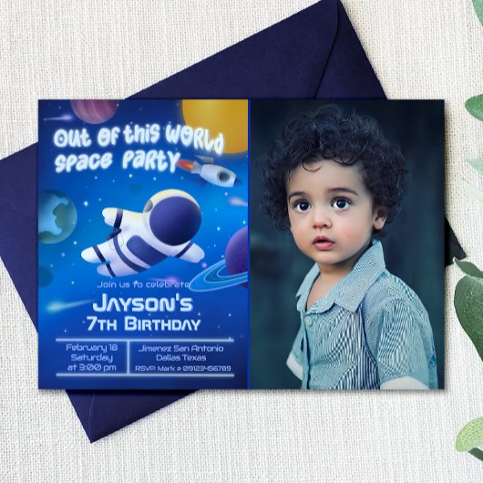 この世界の外宇宙パーティーと写真 招待状
