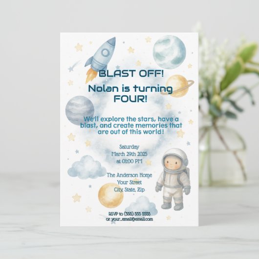 この世界の宇宙から | 宇宙パーティー-誕生日 招待状 (スタンド正面)