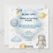 この世界の宇宙から | 宇宙パーティー-誕生日 招待状 (正面)