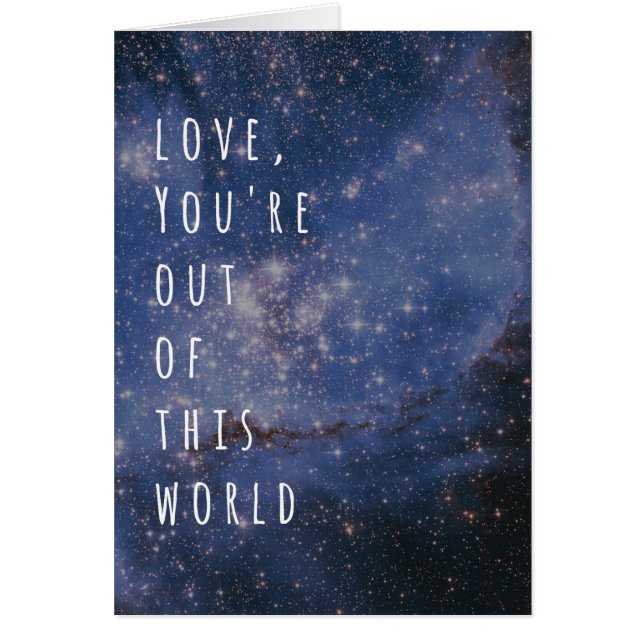 この世界の宇宙の星雲からのあなたは愛 (正面)