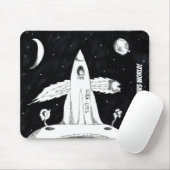 この世界の宇宙船から白黒 マウスパッド (マウス)