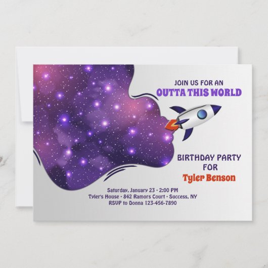 この世界の誕生日パーティーの招待状を送信 招待状 (正面)