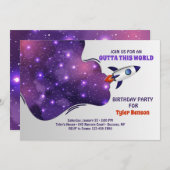 この世界の誕生日パーティーの招待状を送信 招待状 (正面/裏面)