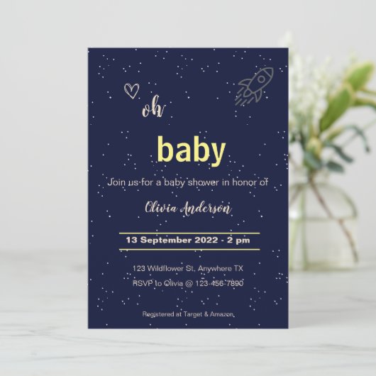 この世界の赤ちゃんシャワーからスターロケット 招待状 (スタンド正面)