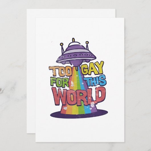 この世界のLGBT Alines UFOのためのおもしろいあまりにもゲイ シーズンカード (正面/裏面)