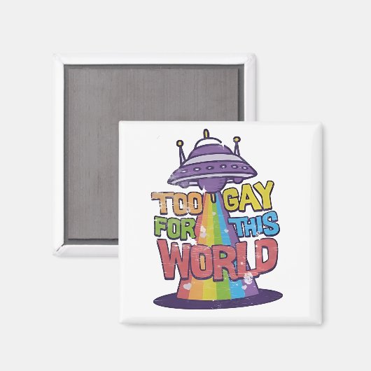 この世界のLGBT Alines UFOのためのおもしろいあまりにもゲイ マグネット (正面/裏面)