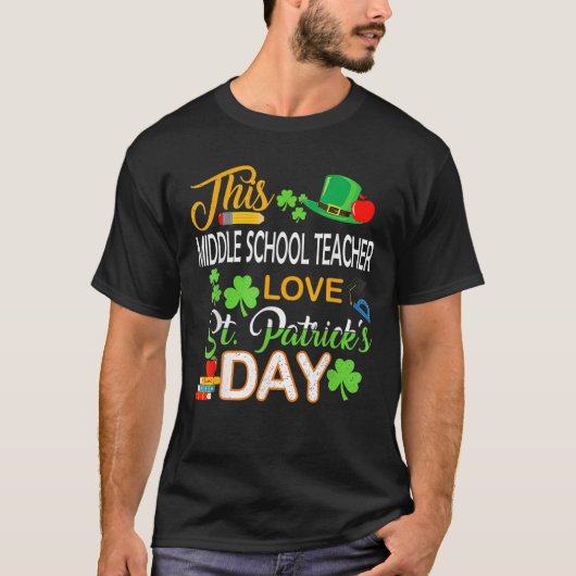 この中学先生ラブセントパトリックの日 Tシャツ (正面)