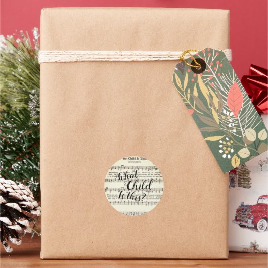 この丸いステックラシックカーは子ども ラウンドシール (クリスマス)