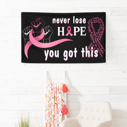 この乳得がん生存者のバナーアイディア 横断幕 (インサイチュ)