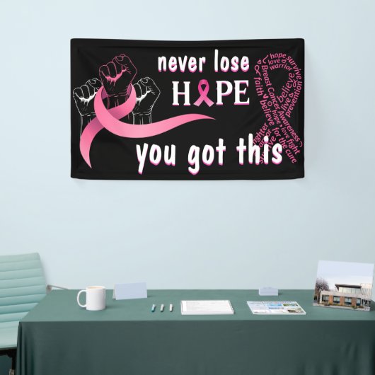 この乳得がん生存者のバナーアイディア 横断幕 (トレードショー)