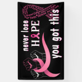 この乳得がん生存者のバナーアイディア 横断幕 (縦)