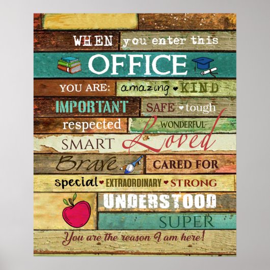 この事務所に入所した際のスクールカウンセラー ポスター (正面)