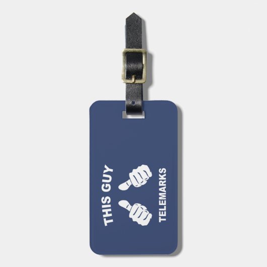 この人はテレマークスキー ラゲッジタグ (正面縦)