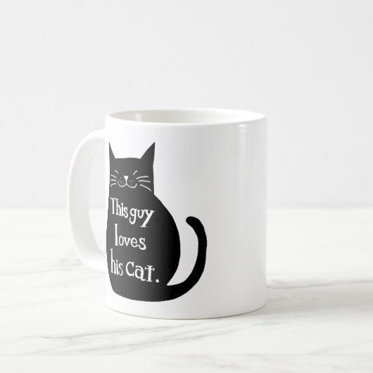 この人は彼のための彼の猫のマグおもしろいな猫のマグを愛します コーヒーマグカップ (正面左)