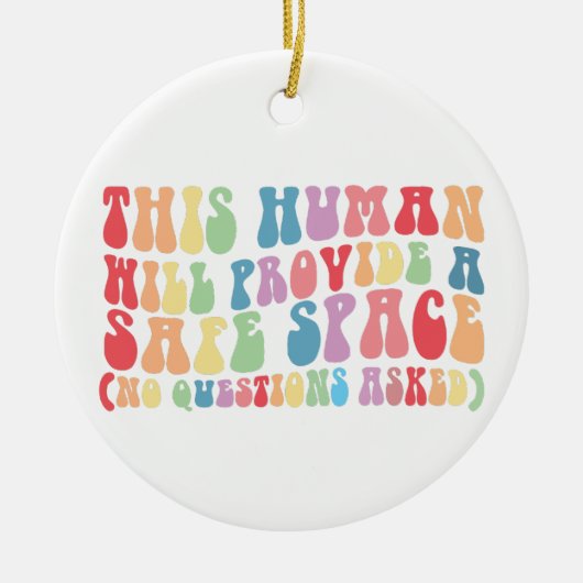 この人間は安全な宇宙ゲイLGBTQを提供する セラミックオーナメント (正面)