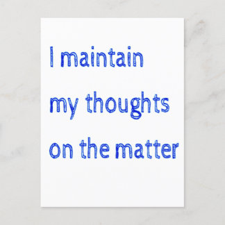 この件について考えを持ち続けている ポストカード