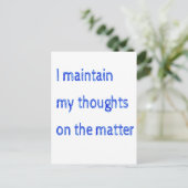 この件について考えを持ち続けている ポストカード (スタンド正面)