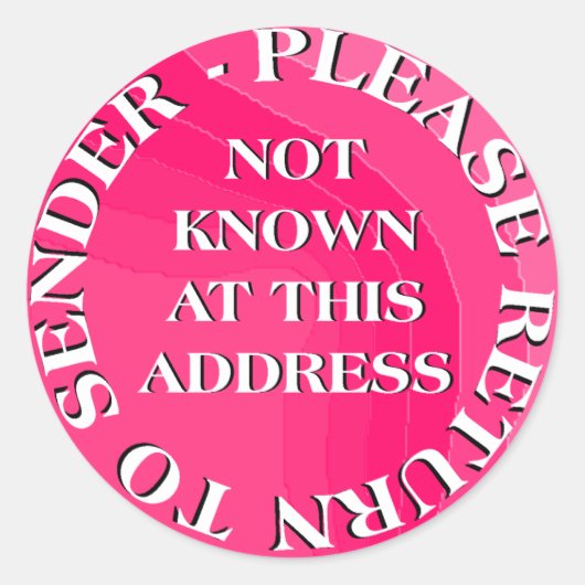 この住所で知られなくて ラウンドシール (正面)